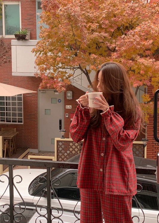 Dear Tartan Check Pajama Set
