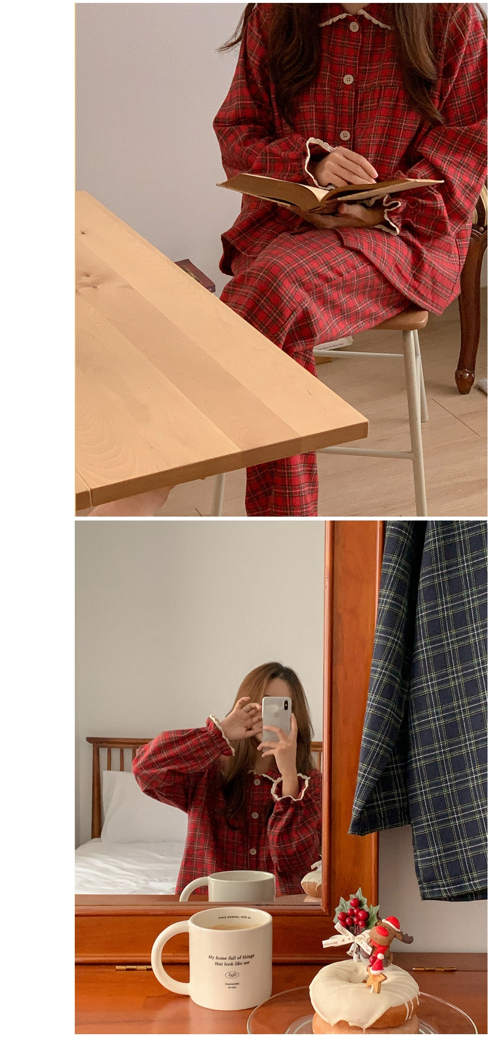 Dear Tartan Check Pajama Set