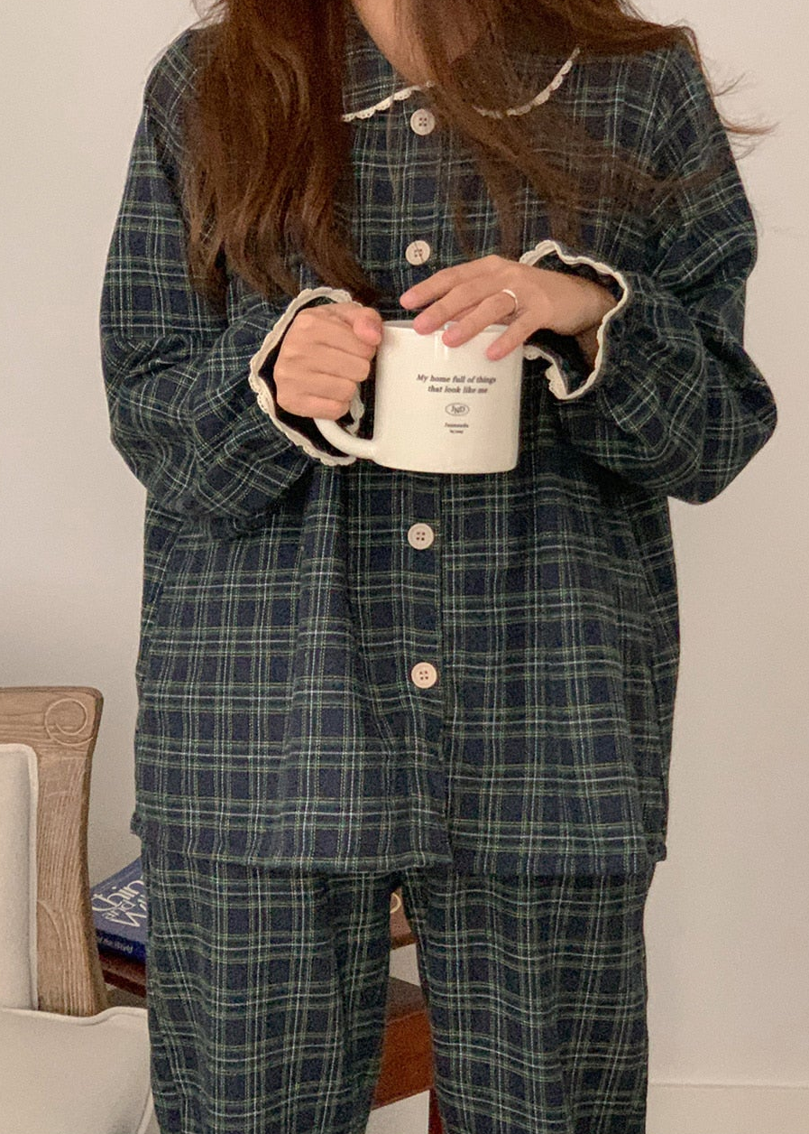 Dear Tartan Check Pajama Set
