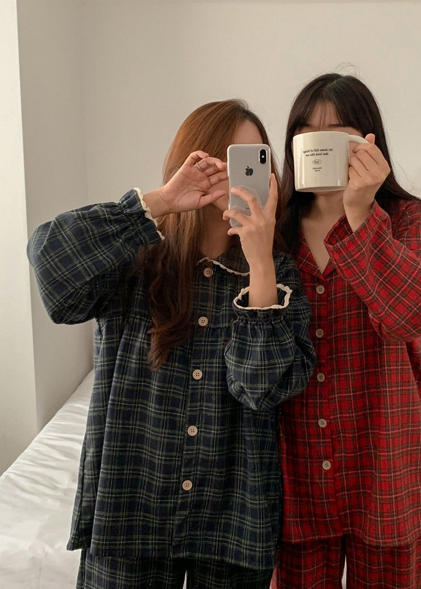 Dear Tartan Check Pajama Set
