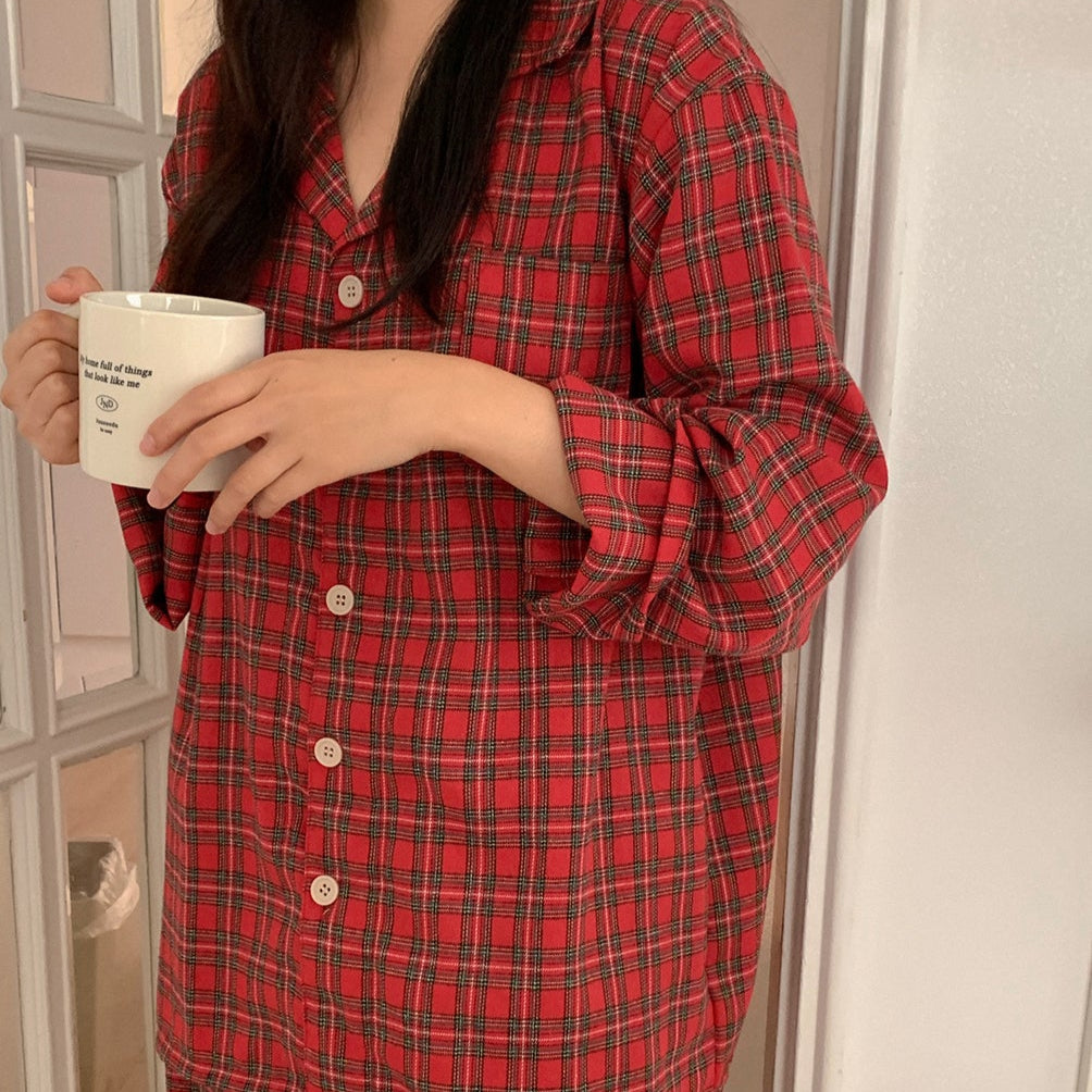 Dear Tartan Check Pajama Set