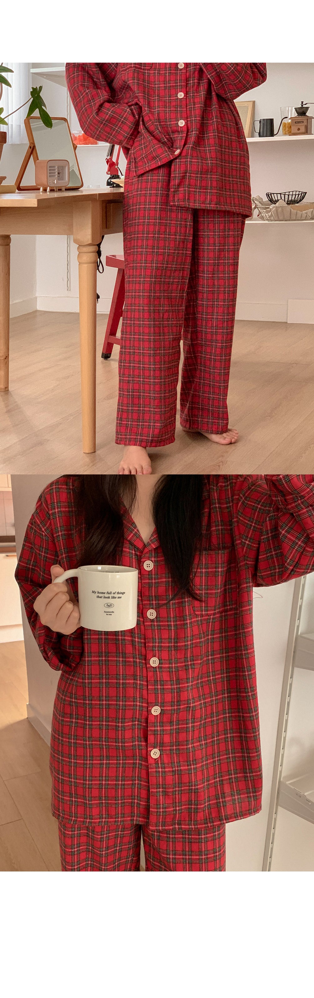 Dear Tartan Check Pajama Set