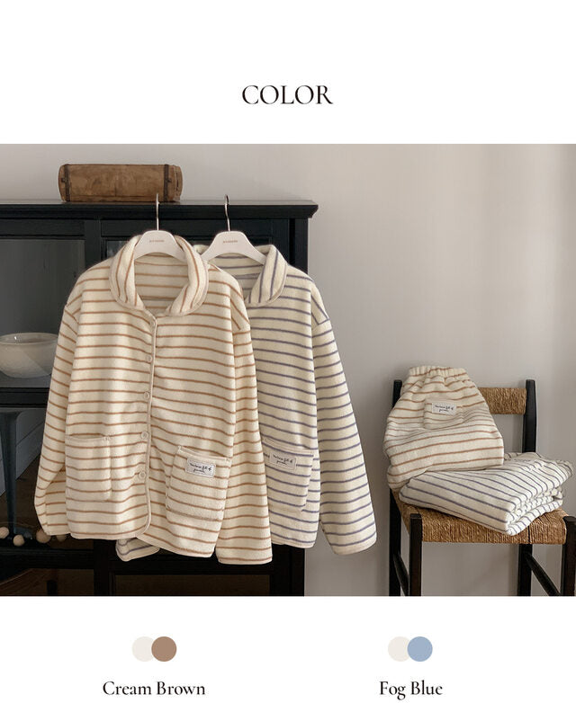 Ultra Warm Polar Fleece Striped PJ Set