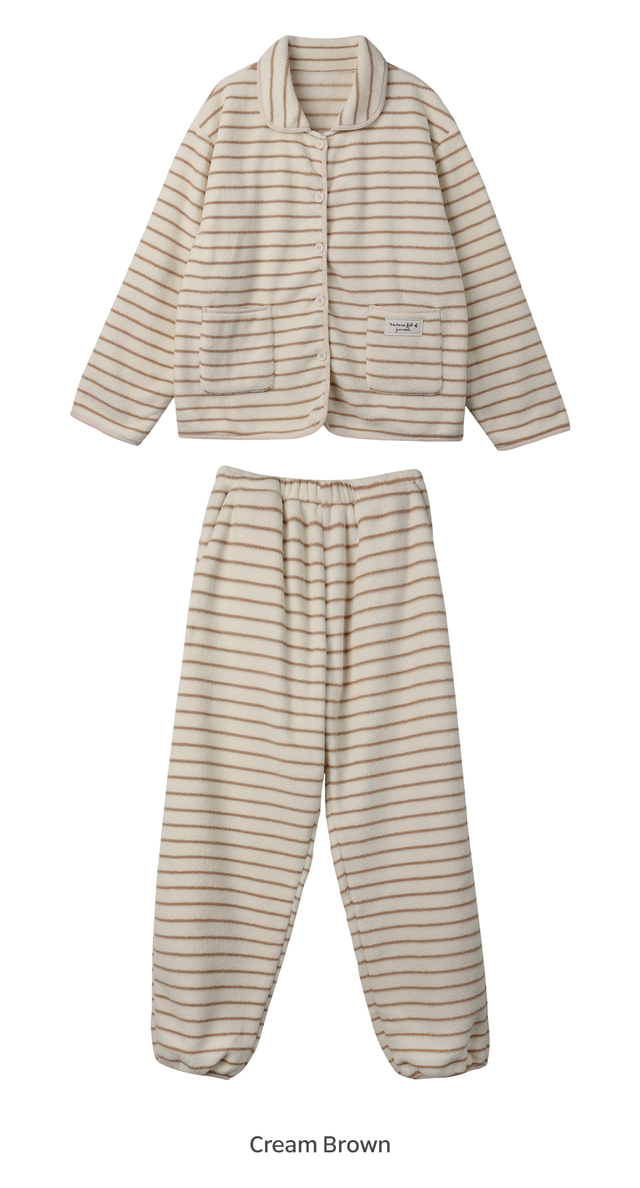 Ultra Warm Polar Fleece Striped PJ Set