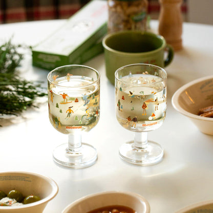 Winter Holiday Wine Glasses