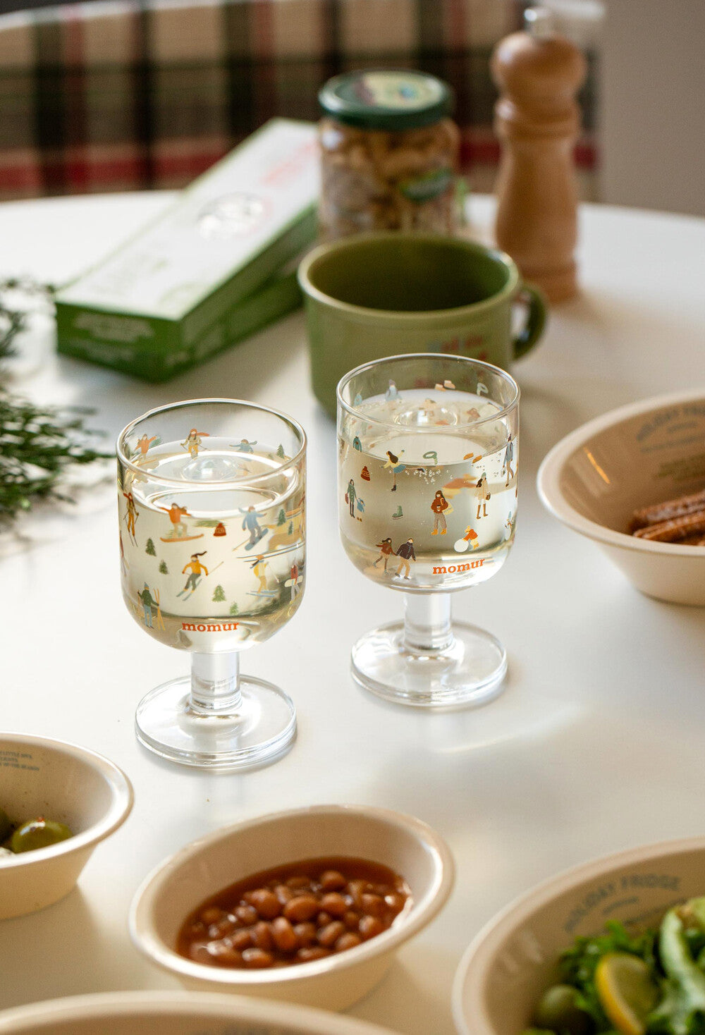 Winter Holiday Wine Glasses