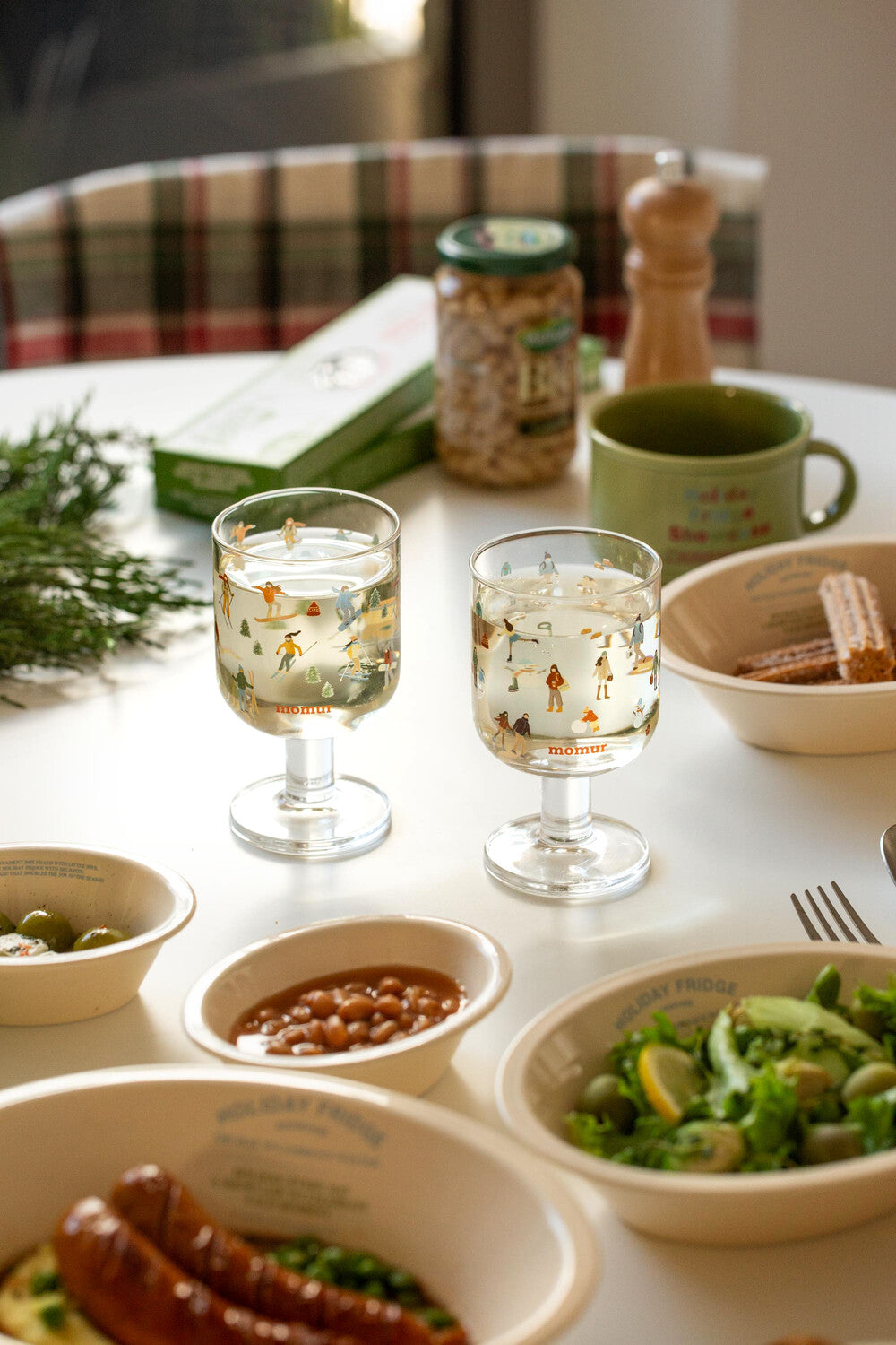 Winter Holiday Wine Glasses