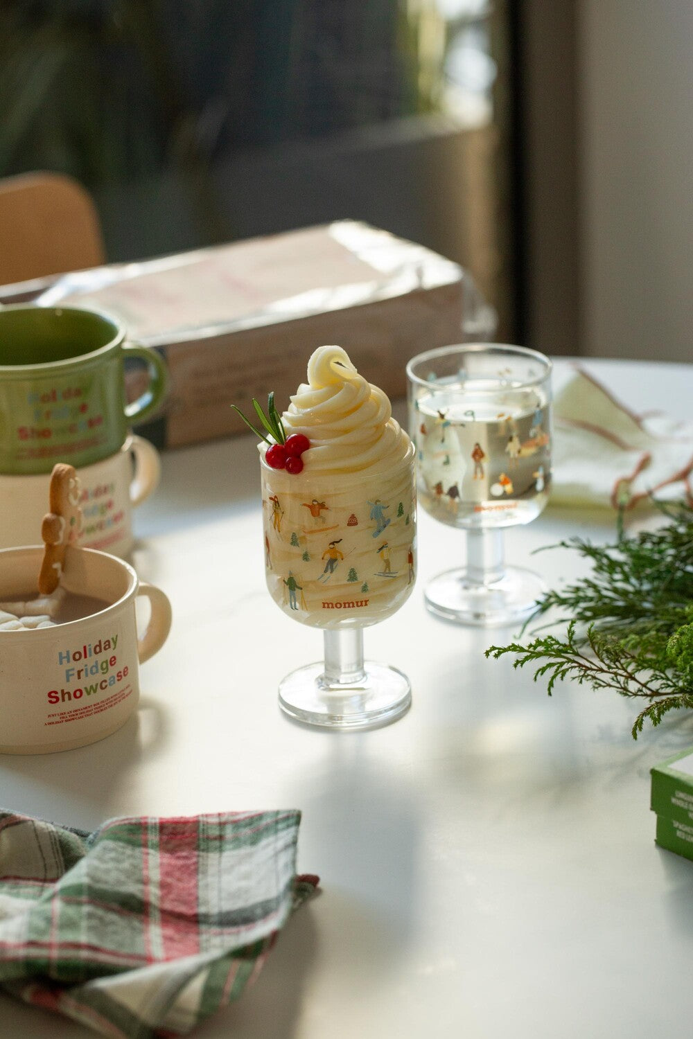 Winter Holiday Wine Glasses