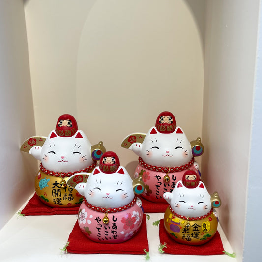 Lucky Cat Daruma Ornament