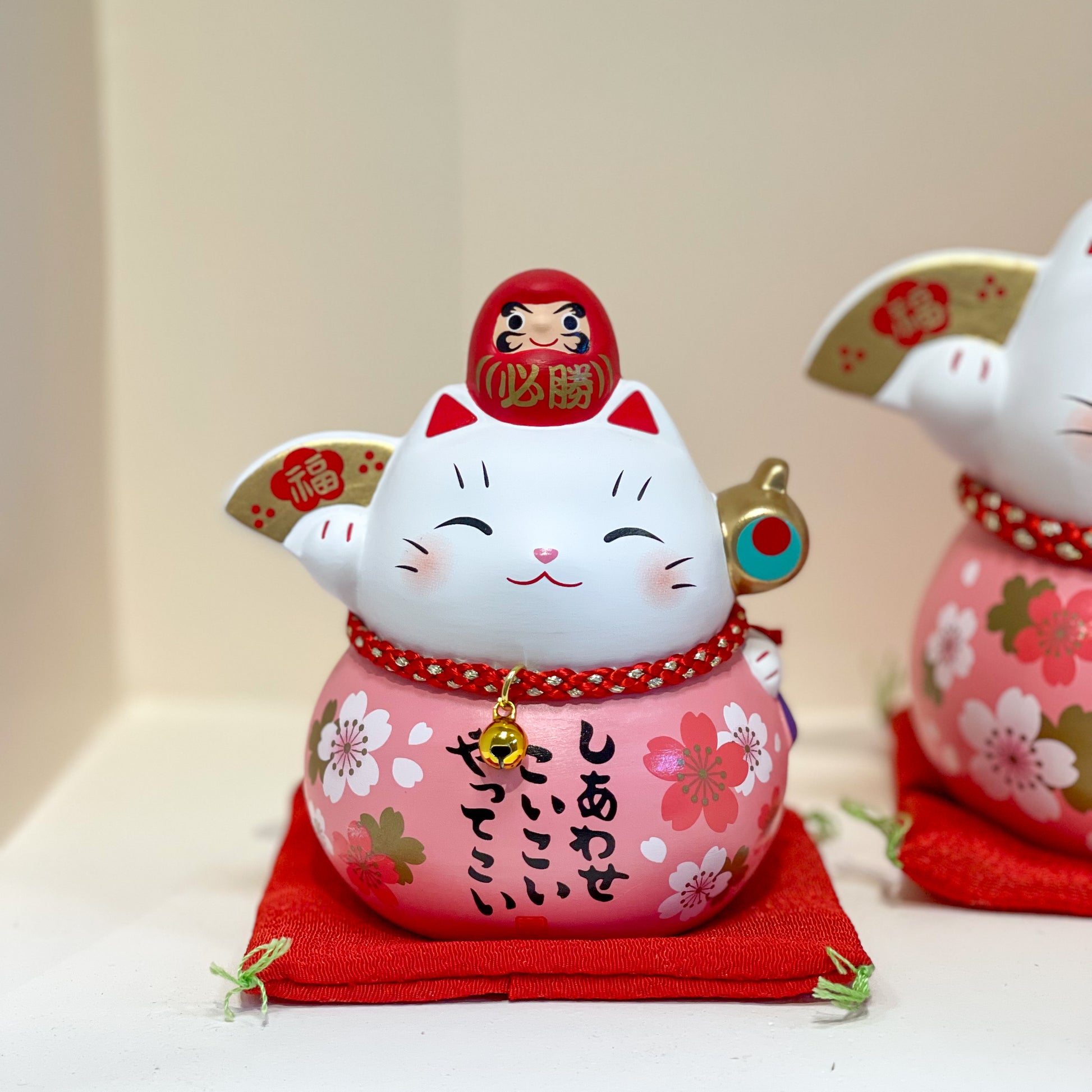 Tirelire en céramique japonaise Daruma Lucky Cat, ornement de