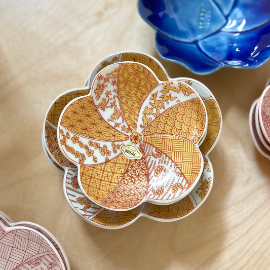 Arita Ware - hand painted flower side plates
