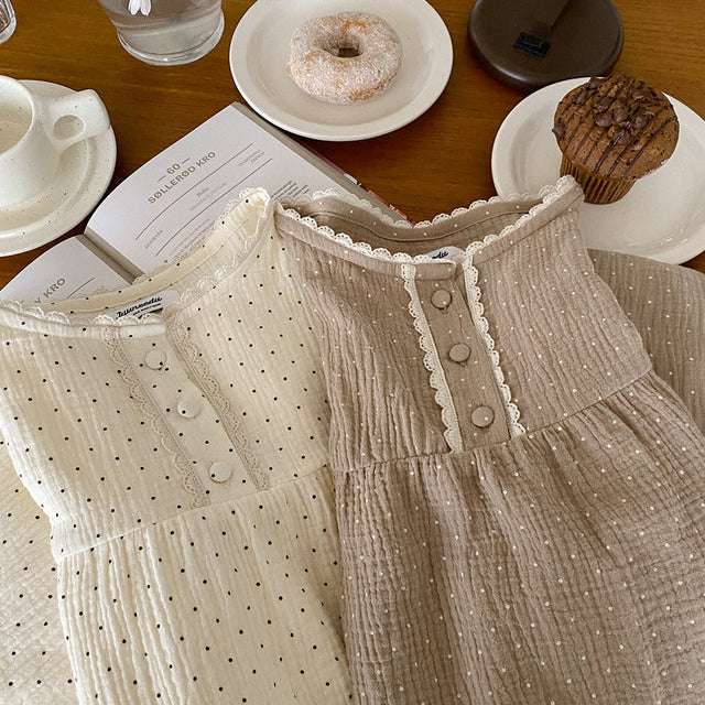 Pin Dot Cotton LS Pajamas