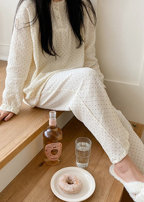 Pin Dot Cotton LS Pajamas