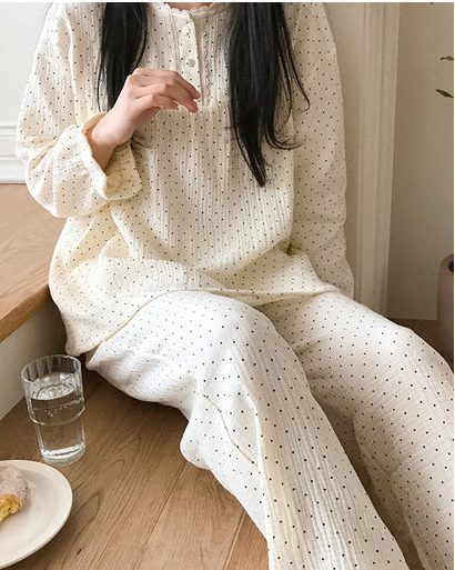 Pin Dot Cotton LS Pajamas