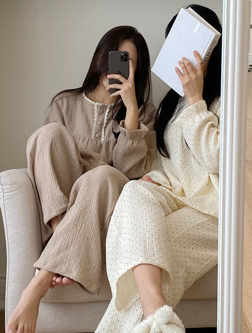 Pin Dot Cotton LS Pajamas