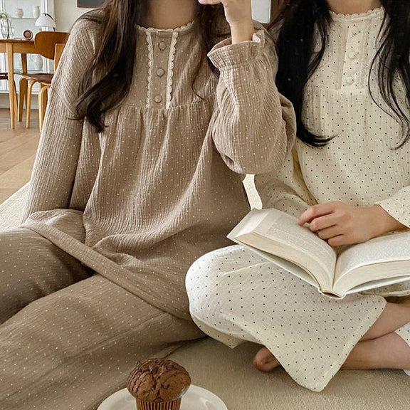 Pin Dot Cotton LS Pajamas