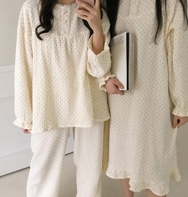 Pin Dot Cotton LS Pajamas