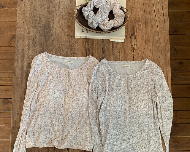 Louis Flower Pajama Set with Hair Scrunchie