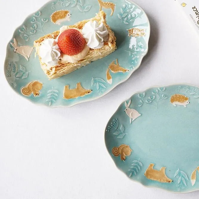 Green Forest Cake Plate