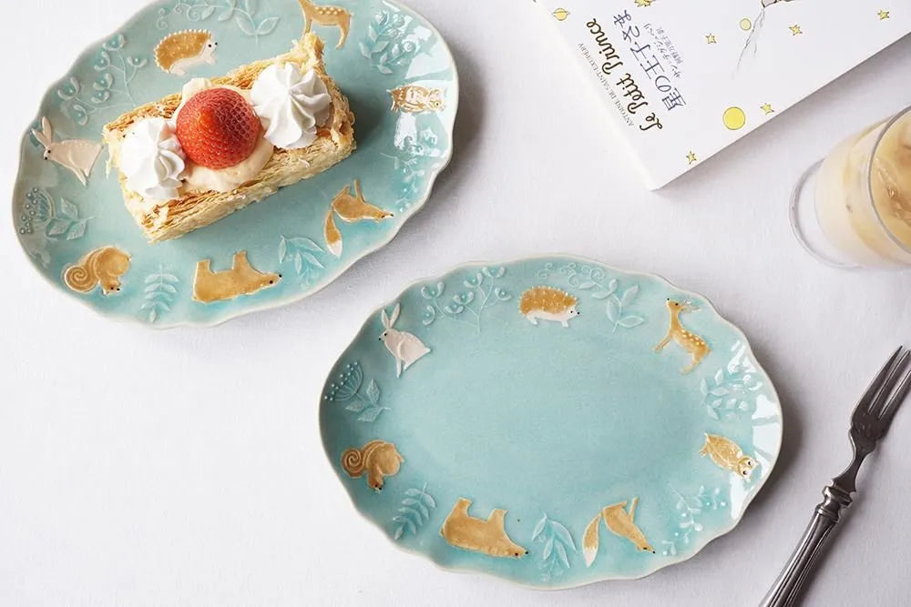 Green Forest Cake Plate