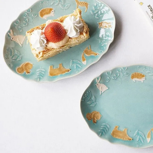 Green Forest Cake Plate