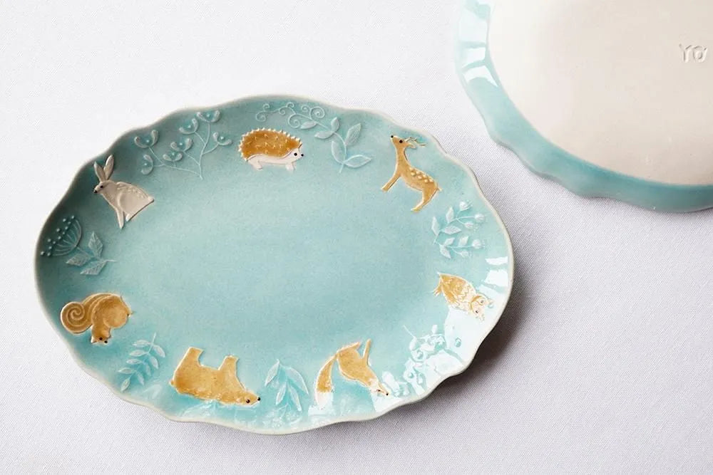 Green Forest Cake Plate