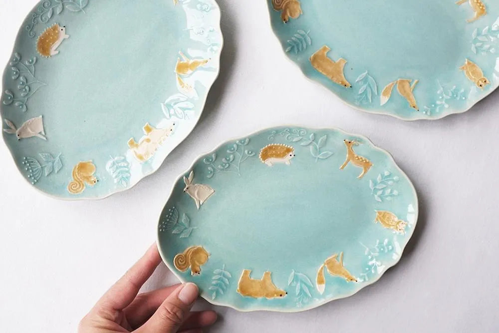 Green Forest Cake Plate