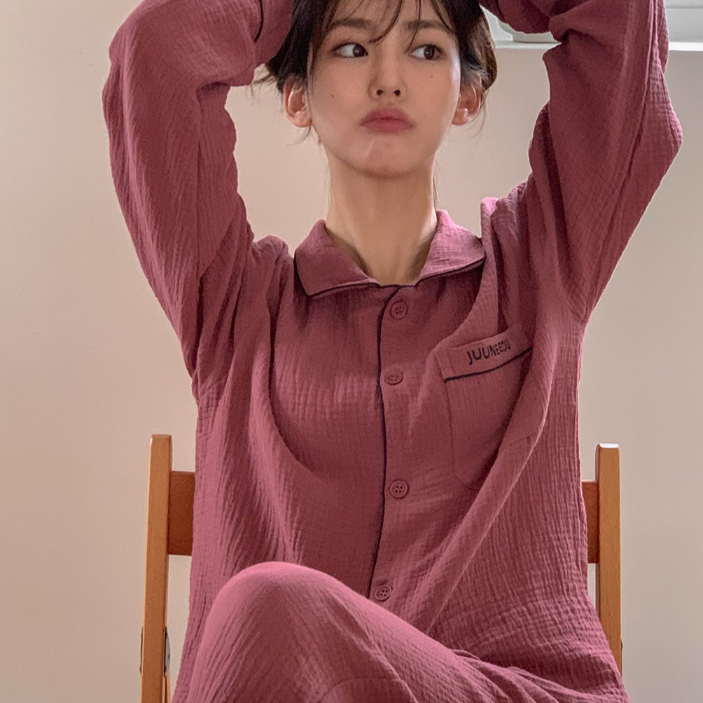 Burgundy Cotton Pajama Set