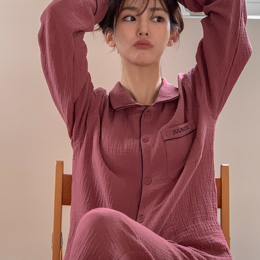 Burgundy Cotton Pajama Set