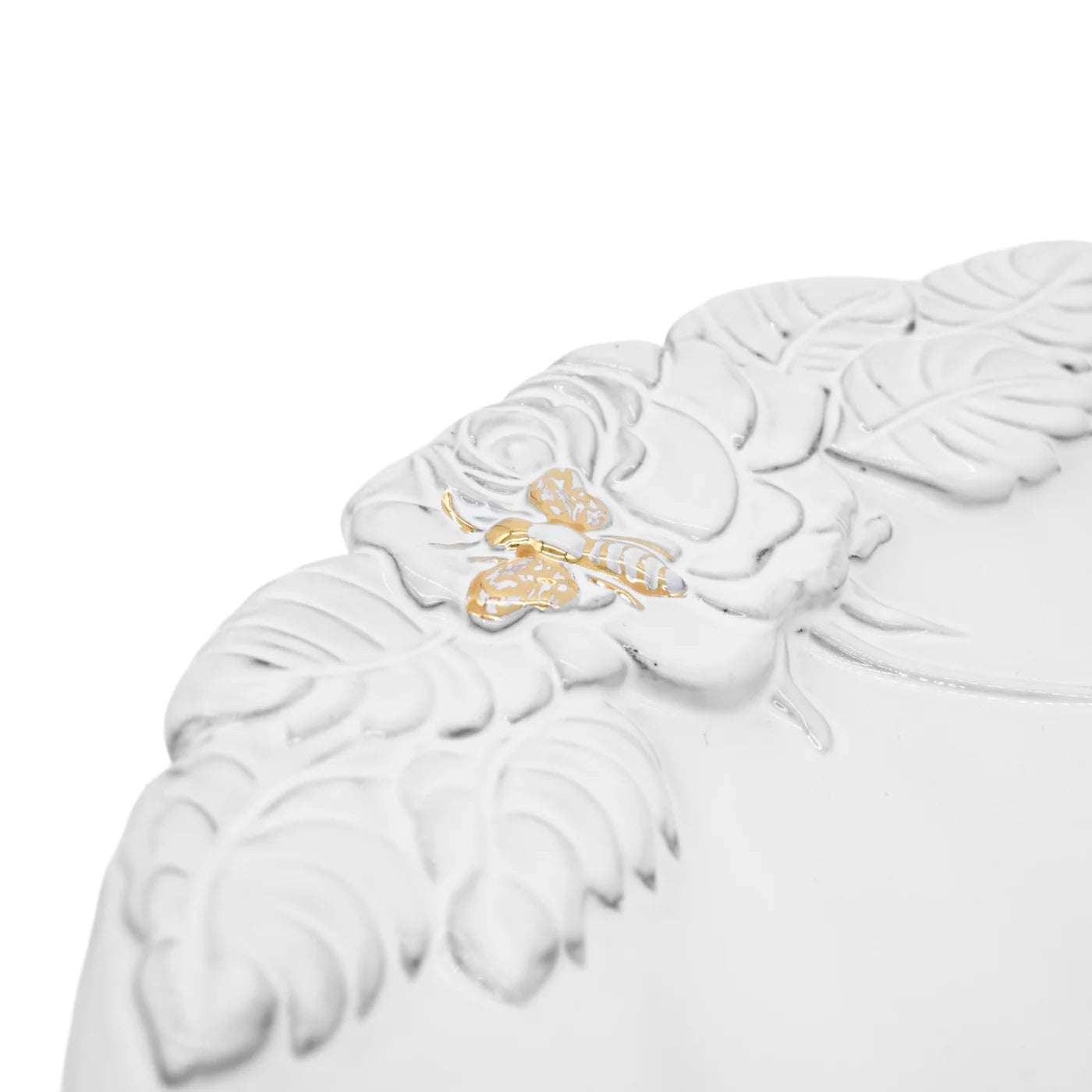 Rose Plate with Gold Bee - Large