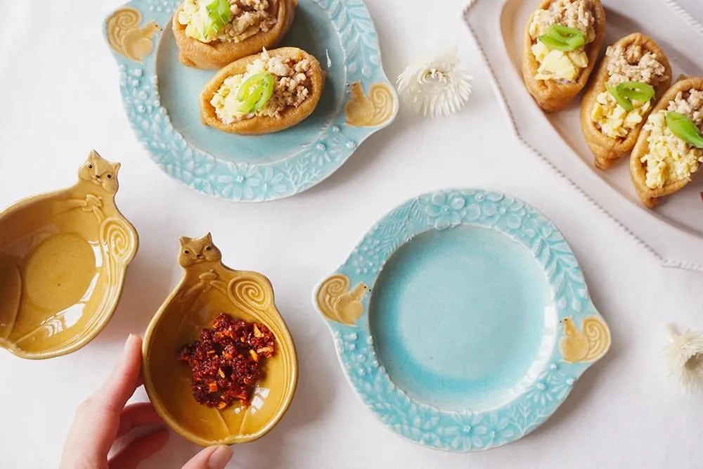 Squirrel Flower Wreath Plate