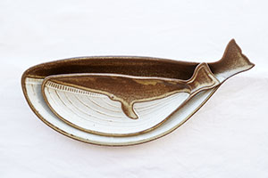 Mashiko Ware Whale Plate