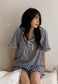 Romantic Gingham Short Sleeve Pajamas