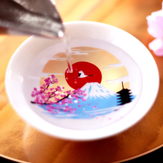 Mount Fuji Flat Sake Cup Set