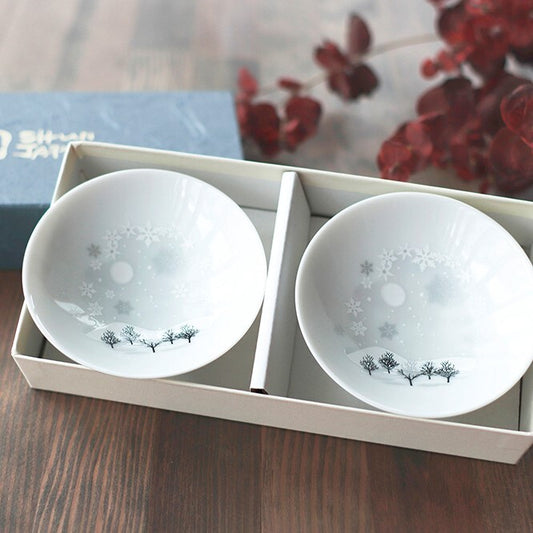 Snowflake Flat Sake Cup Set