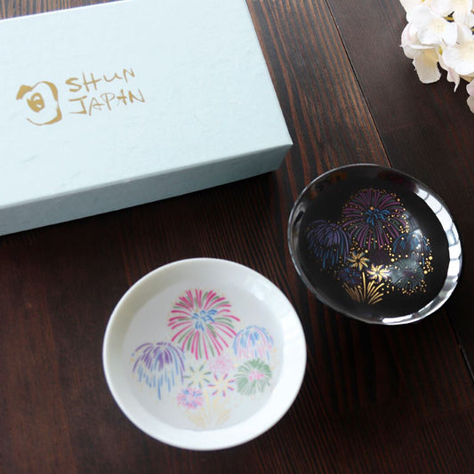 Firework Flat Sake Cup Set
