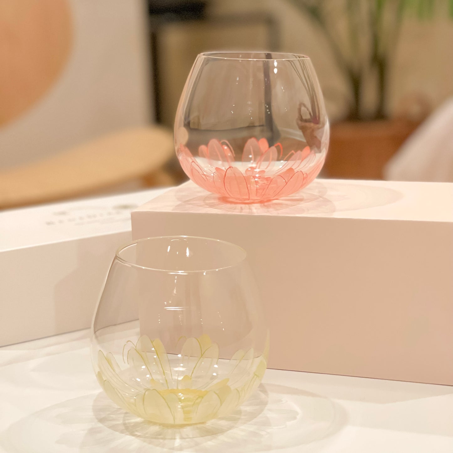Flower Tumbler Glass Gift Set - Gerbera