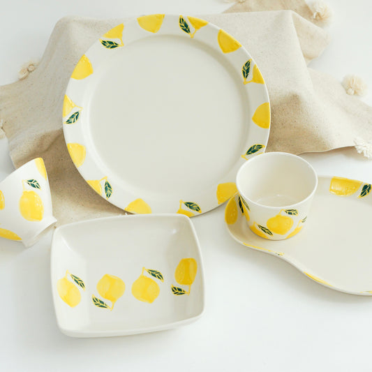Hasami Ware Fresh Art Dinning Set - Lemon