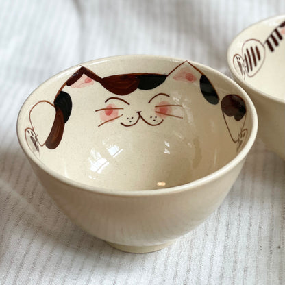 Hasami Ware Cat Rice Bowl