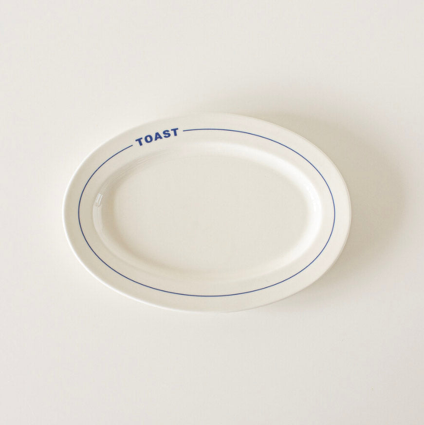 'Blue Ivory' Oval Toast Plate